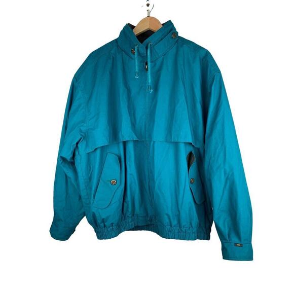 Vintage London Fog Size L Teal 80's Removable Thinsulate Liner Jacket - Picture 1 of 11